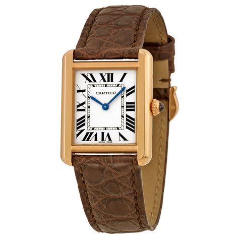 ladies cartier watch leather strap
